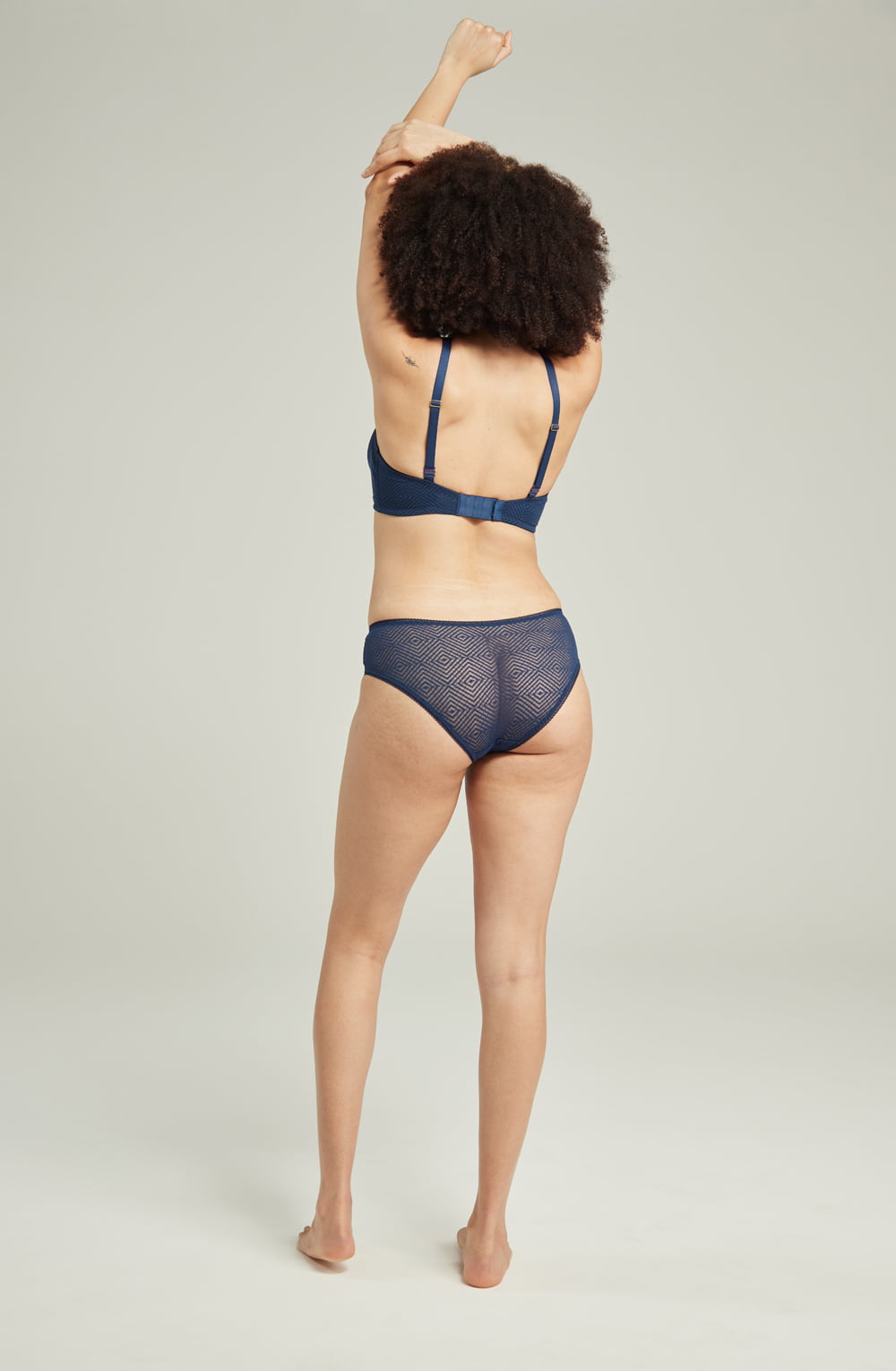 The Sheer Deco Hipster Brief Navy
