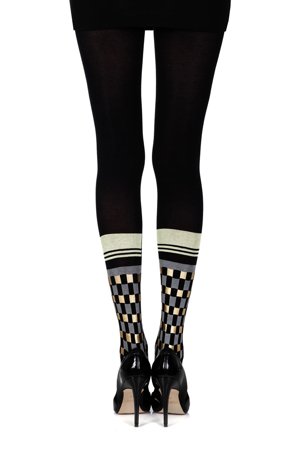 Zohara "Happy Socks" Black Print Tights