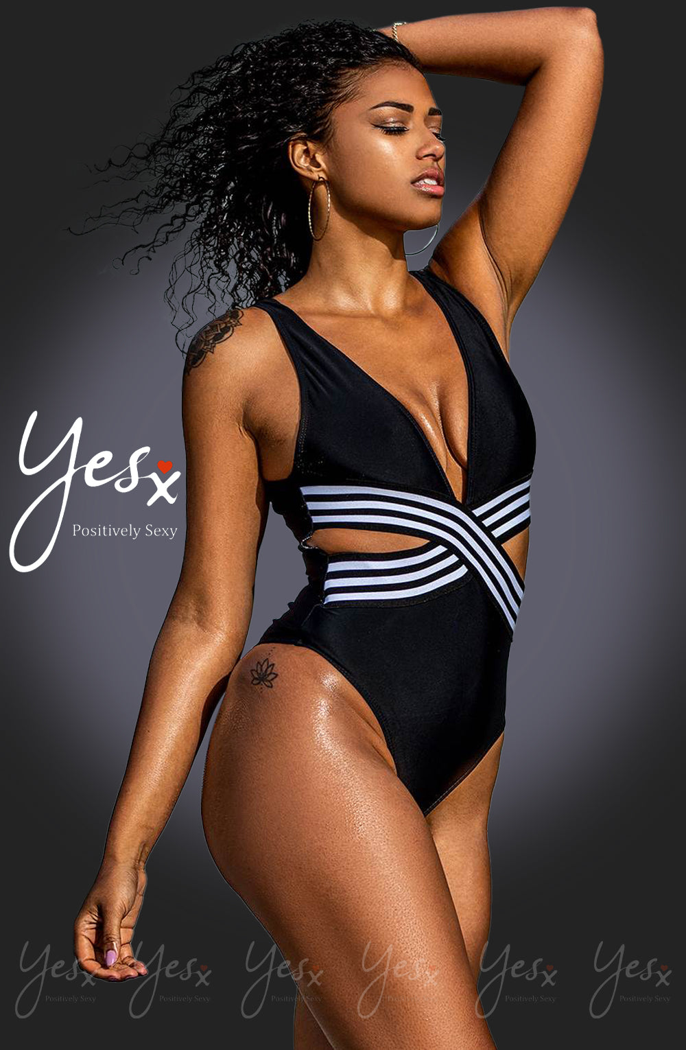 YesX YX980 One Piece Swimsuit Black