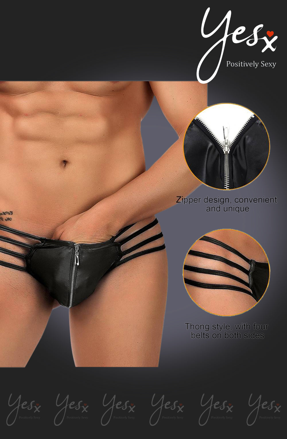 YesX YX971 Men's Thong Black